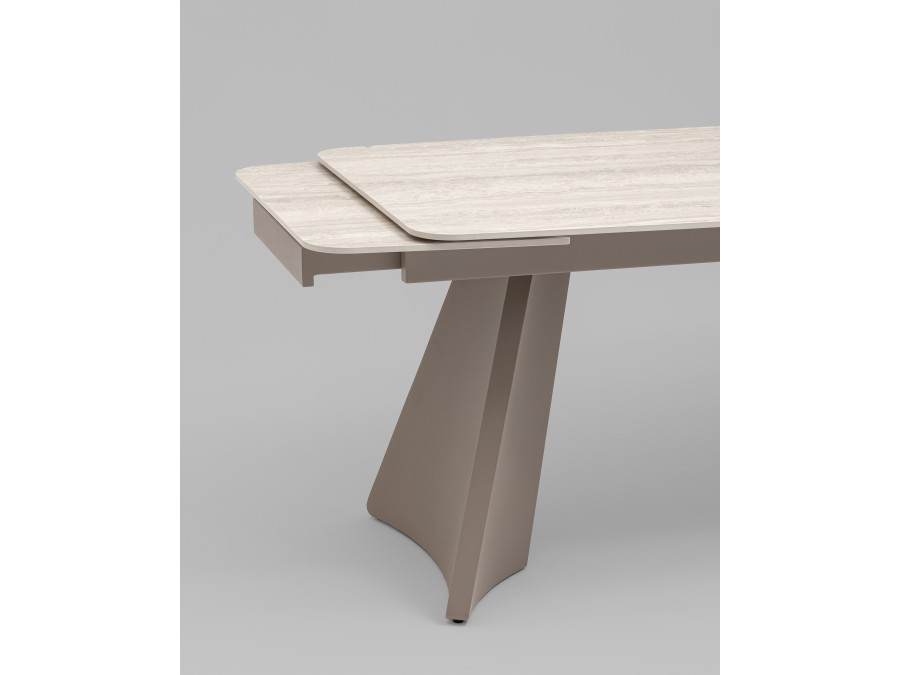 Стол обеденный Eliora 180-260х90 см серый травертин керамика