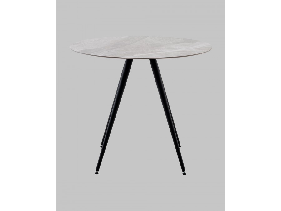 Стол Ники круглый столешница керамика Italian light grey 900