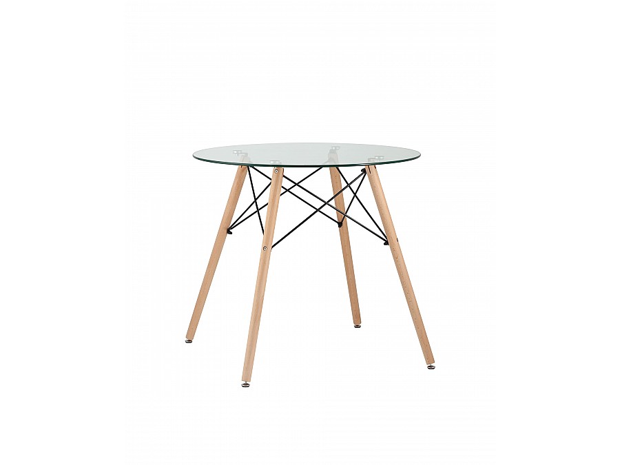 Стол Eames DSW NEW D80 стеклянный