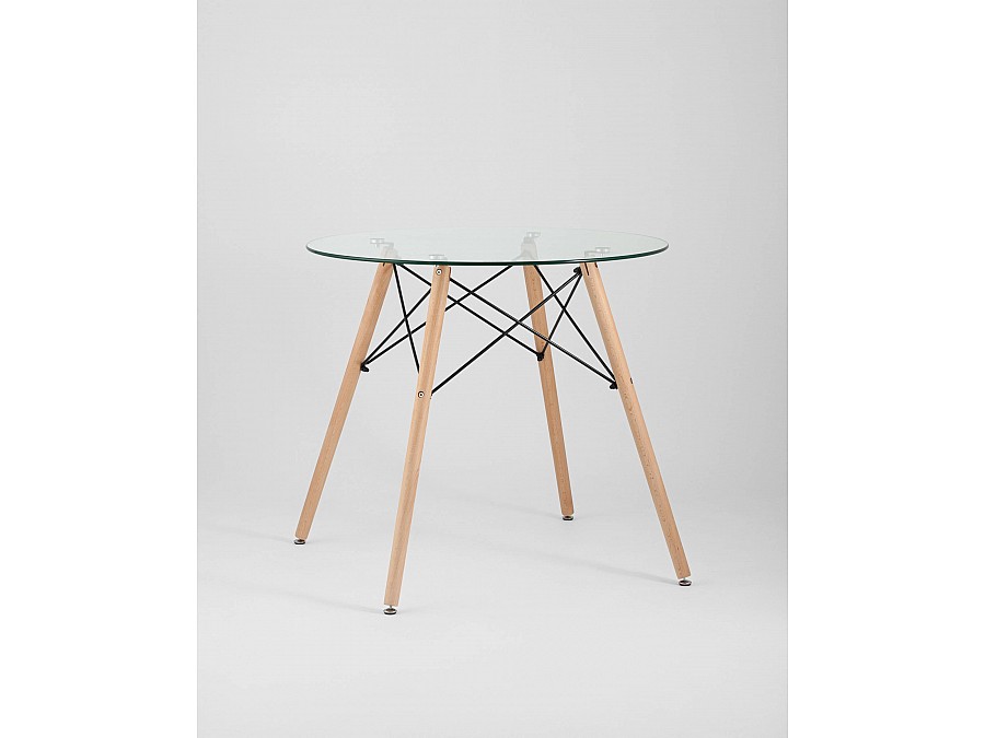 Стол Eames DSW NEW D80 стеклянный
