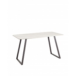 Стол обеденный Vermont 140*80 см керамика белая ножки серые