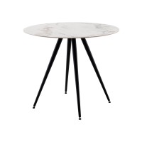 Стол Ники круглый столешница керамика Ice Jade 900