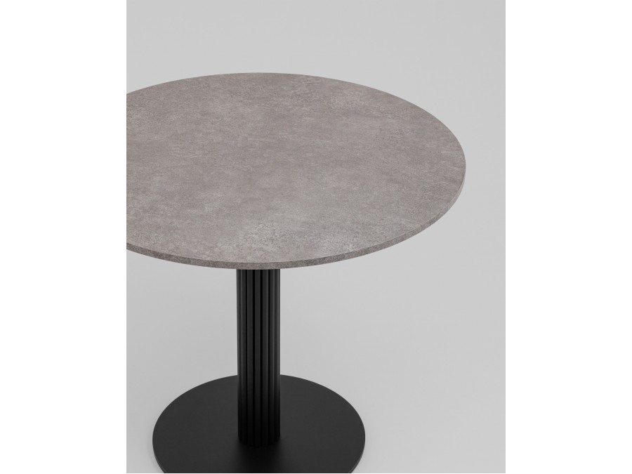 Стол круглый Фризбин D90, столешница МДФ сегни темный, основание металл черный