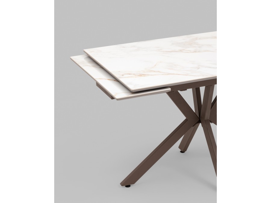 Стол раскладной Marmer 120-180*80*76 керамика капучино