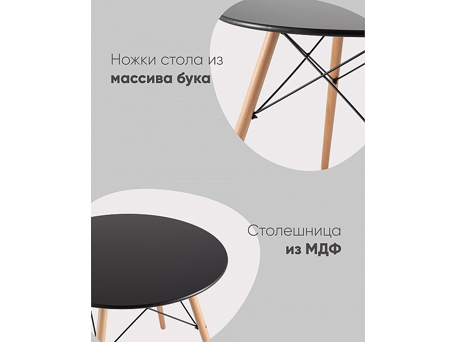 Стол круглый EAMES DSW NEW D=80 черный
