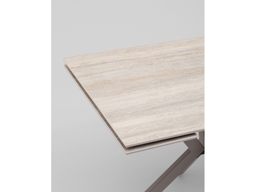 Стол Marmer 120-180/80/76 см подстолье металл капучино