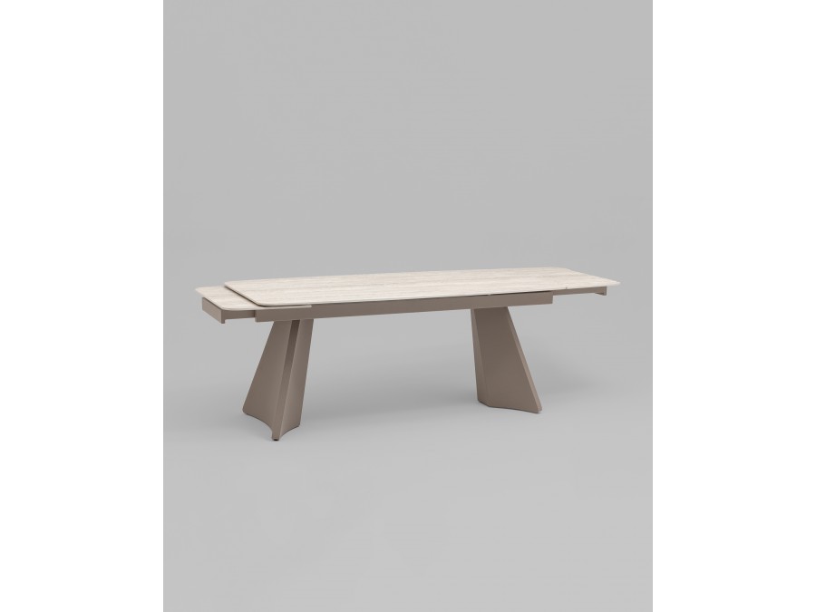 Стол обеденный Eliora 180-260х90 см серый травертин керамика