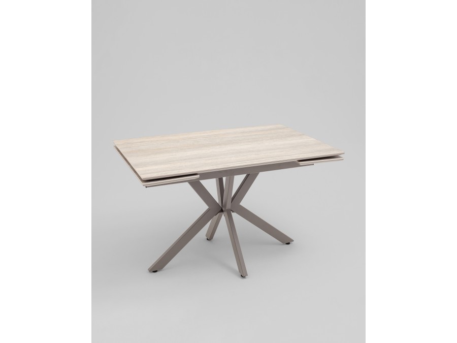 Стол Marmer 120-180/80/76 см подстолье металл капучино