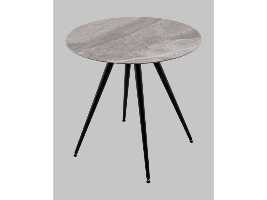 Стол Ники круглый столешница керамика Italian light grey 800