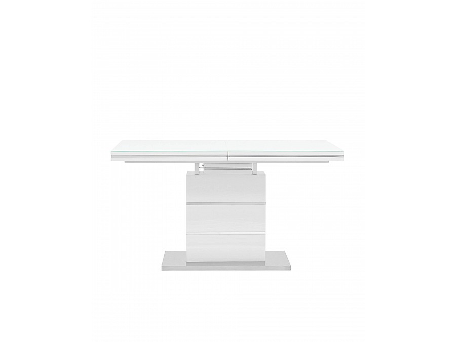 Стол обеденный Глазго раскладной 140-170*80 глянцевый белый
