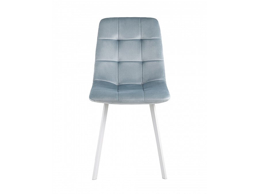 Стул Chilly велюр серо-голубой ножки белые