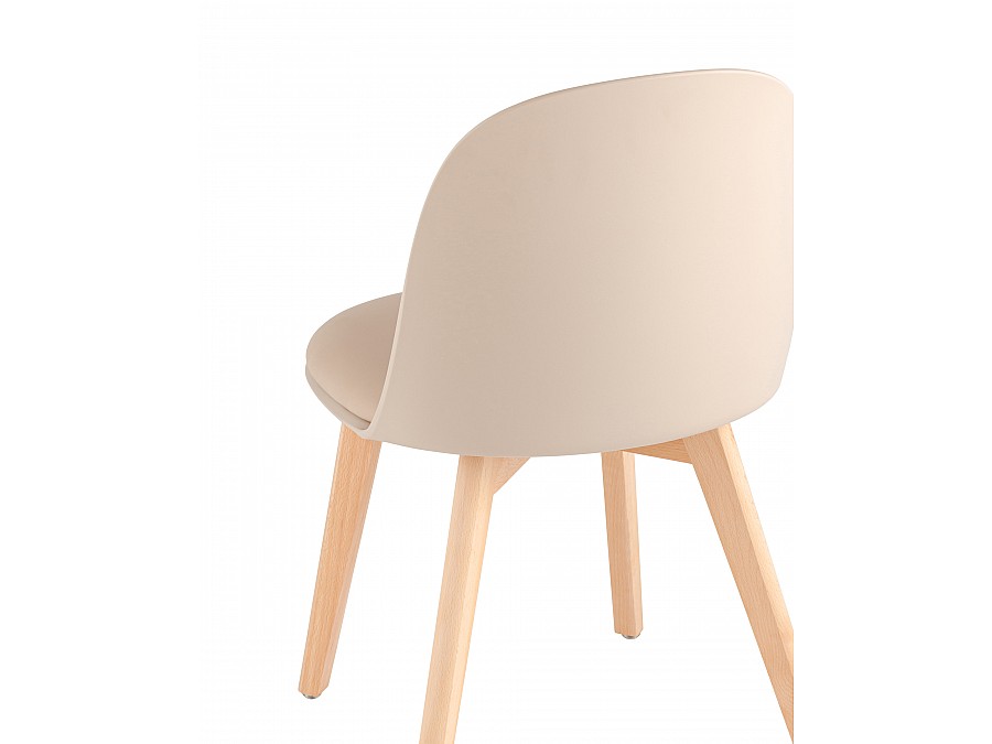 Стул Fog с подушкой бежевый деревянные ножки