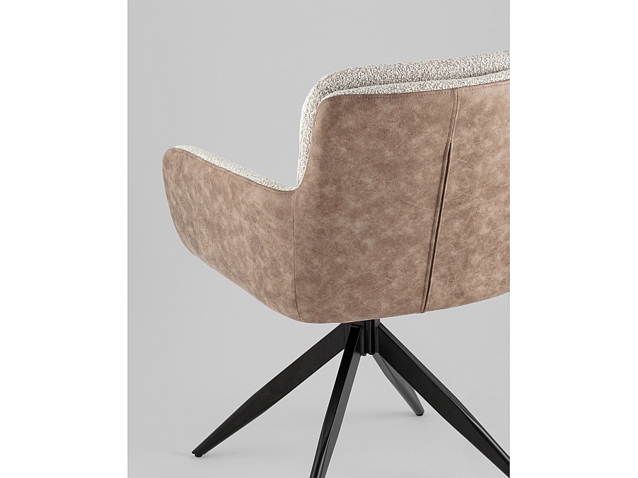 Стул обеденный Waldo светло-серый c бежевой экокожей