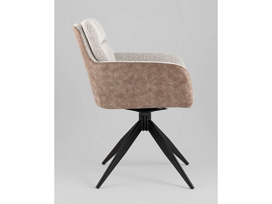 Стул обеденный Waldo светло-серый c бежевой экокожей