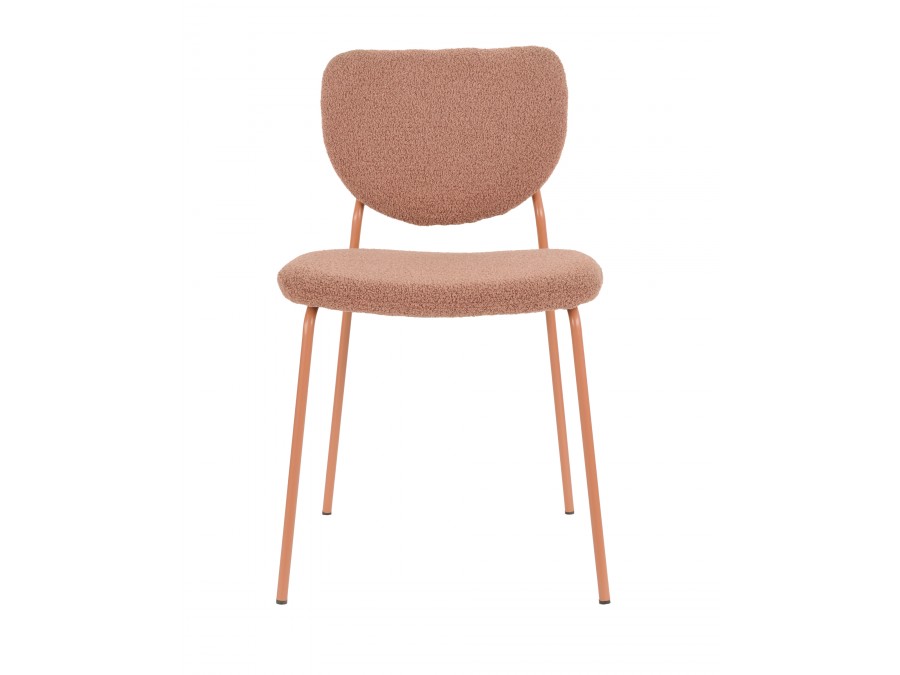 Стул обеденный Gigi коричневый букле розовые ножки