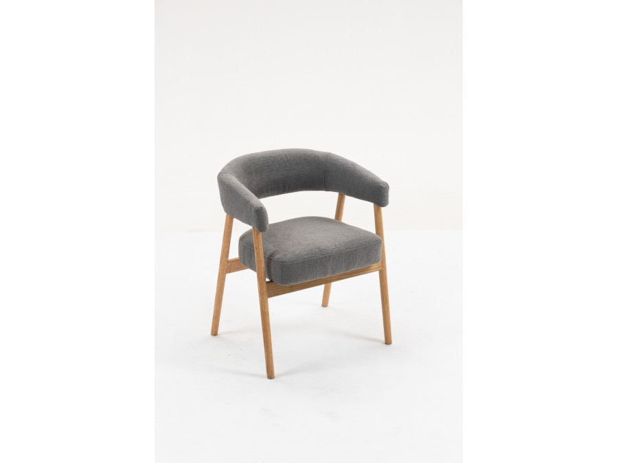 Стул обеденный Zubo с деревянными ножками темно-серый 2 шт.