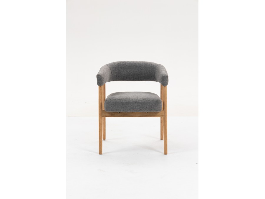 Стул обеденный Zubo с деревянными ножками темно-серый 2 шт.