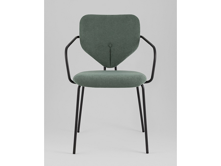 Стул обеденный Masey с подлокотниками зеленый