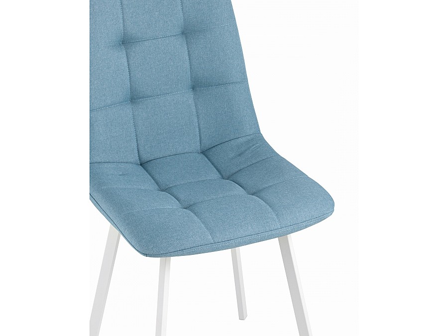 Стул Chilly рогожка голубой ножки белые
