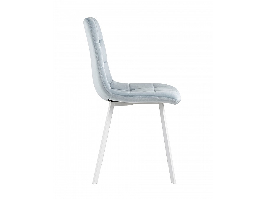 Стул Chilly велюр серо-голубой ножки белые