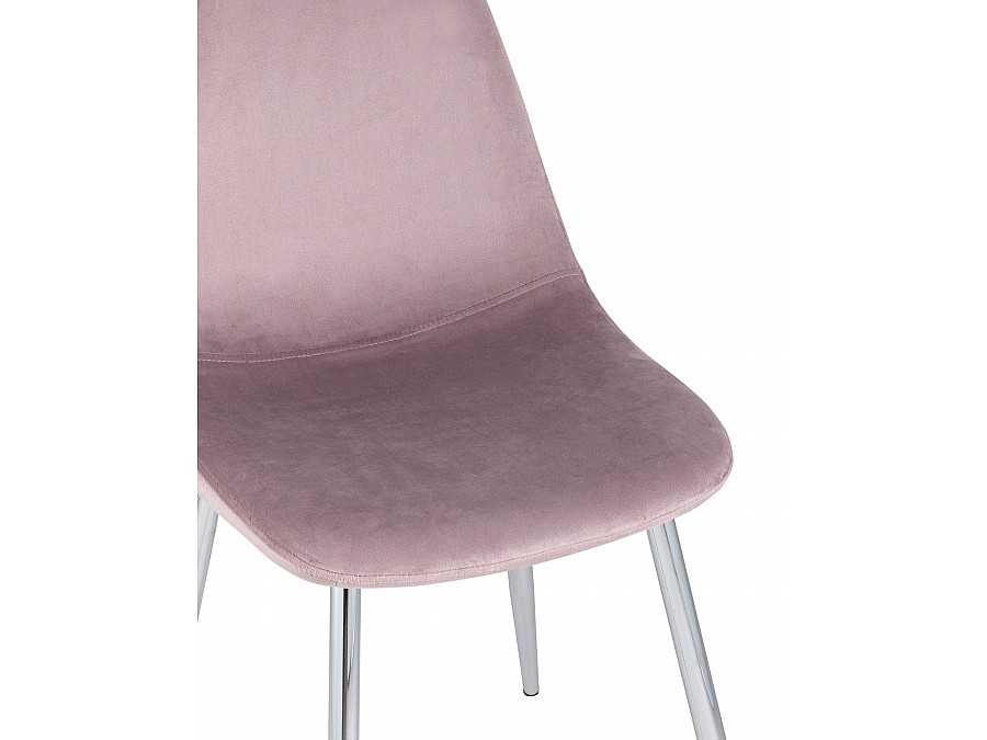Стул Валенсия велюр розовый хромированные ножки