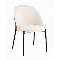 Стул обеденный Adelinde бежевый с коричневой экокожей