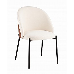 Стул обеденный Adelinde бежевый с коричневой экокожей