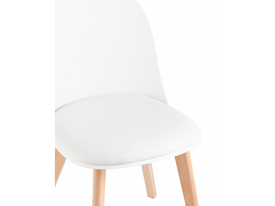 Стул Fog с подушкой белый деревянные ножки