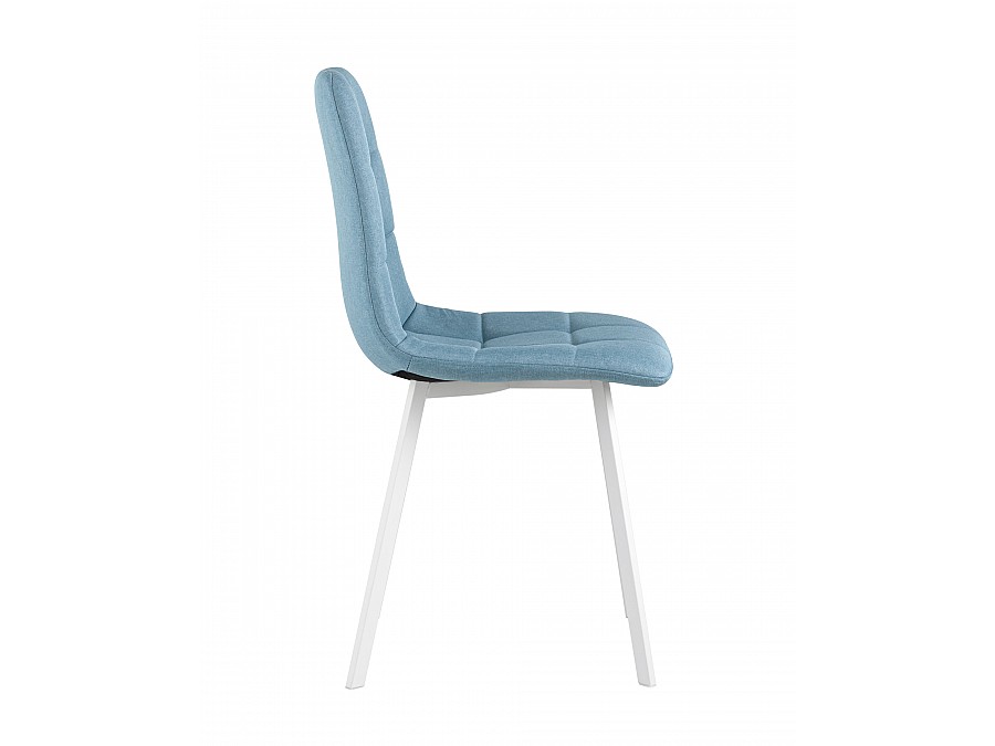 Стул Chilly рогожка голубой ножки белые