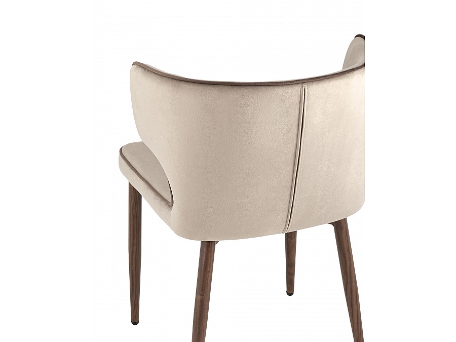 Стул Матео с кантом велюр шампань ножки дерево