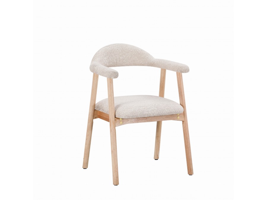 Стул обеденный Shredo бежевый шенилл светлое дерево 2 шт.