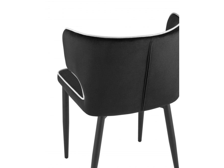 Стул Матео с кантом велюр черный