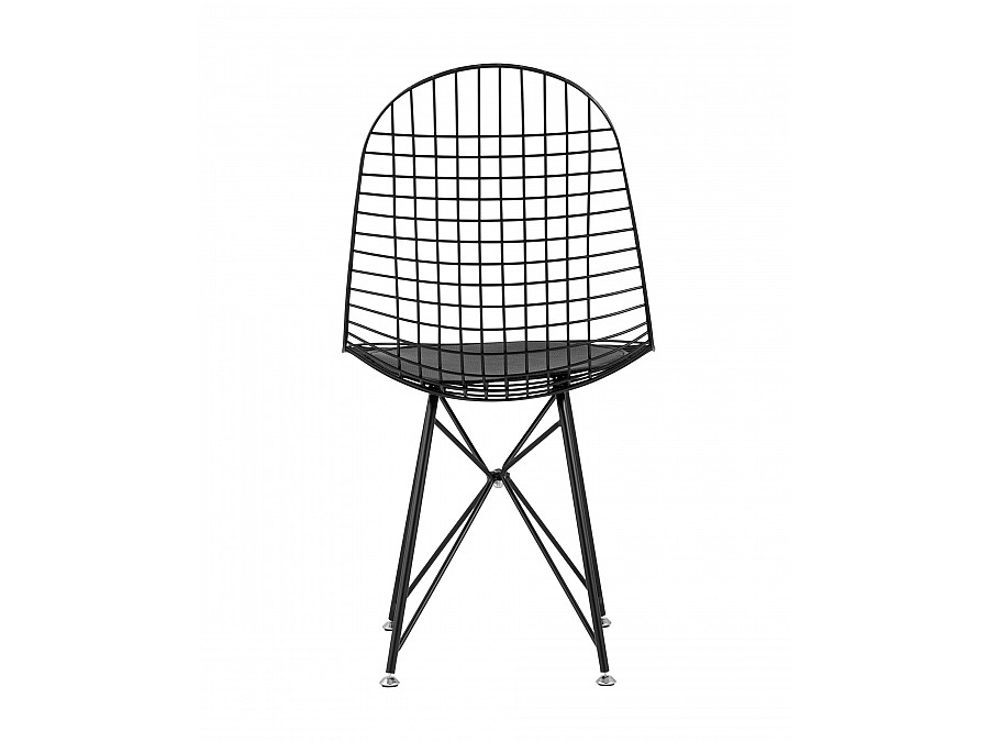 Стул обеденный Eiffel черный с черной подушкой