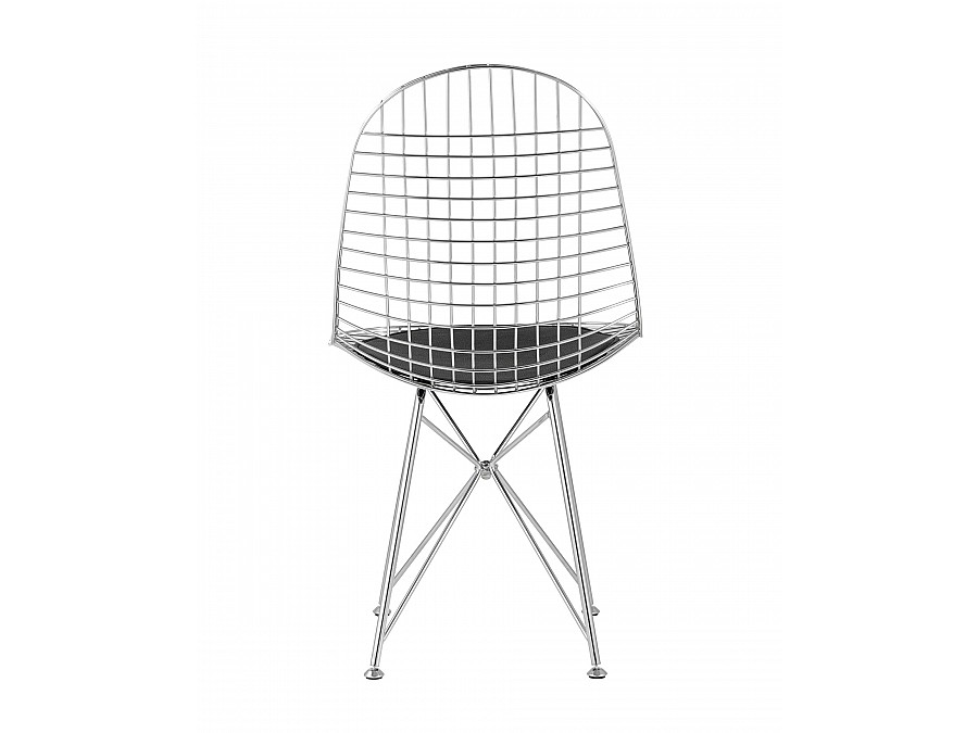 Стул обеденный Eiffel хромированный с черной подушкой