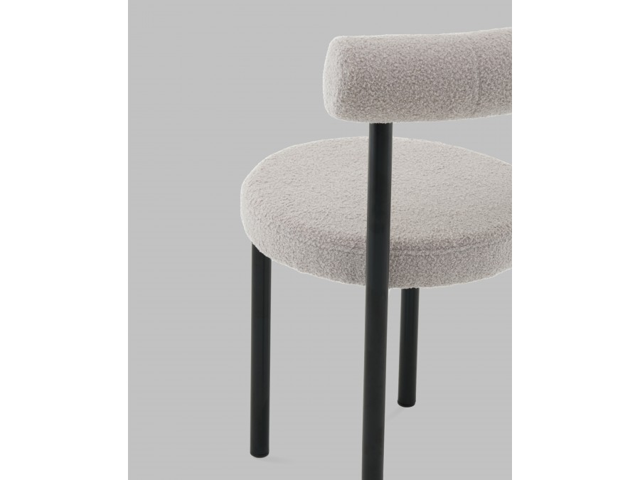 Стул обеденный Флорео букле светло-серый