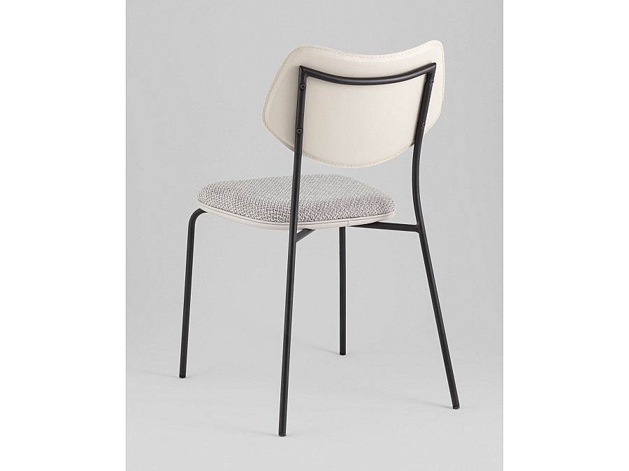 Стул обеденный Casey серый с серой экокожей