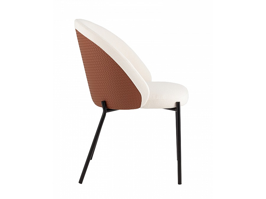 Стул обеденный Adelinde бежевый с коричневой экокожей