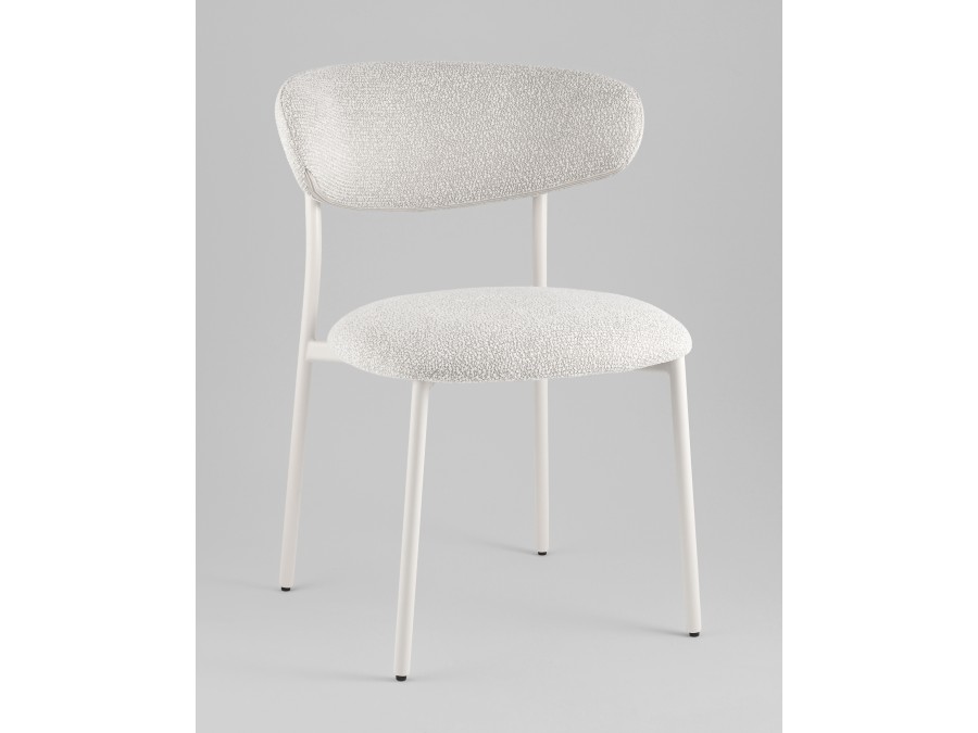 Стул обеденный Ayla серый белые ножки