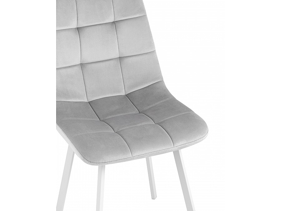 Стул Chilly велюр серебристый ножки белые