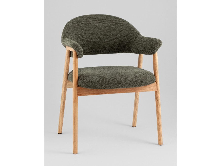 Стул обеденный Tavu с деревянными ножками зеленый