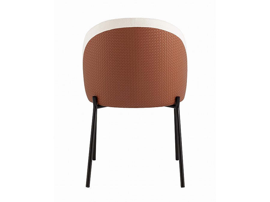 Стул обеденный Adelinde бежевый с коричневой экокожей