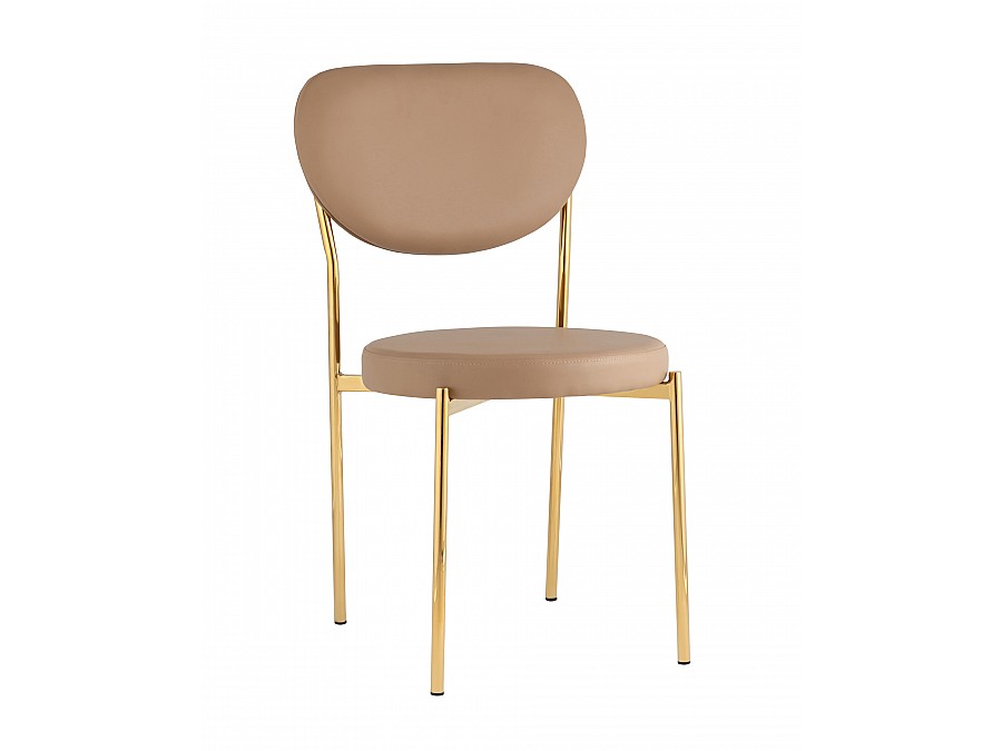 Стул Барбара NEW экокожа бежевая золотые ножки