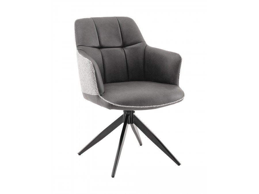Стул обеденный Naya серый экокожа букле