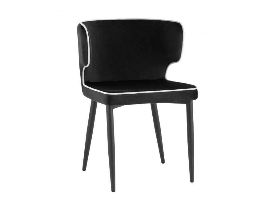 Стул Матео с кантом велюр черный