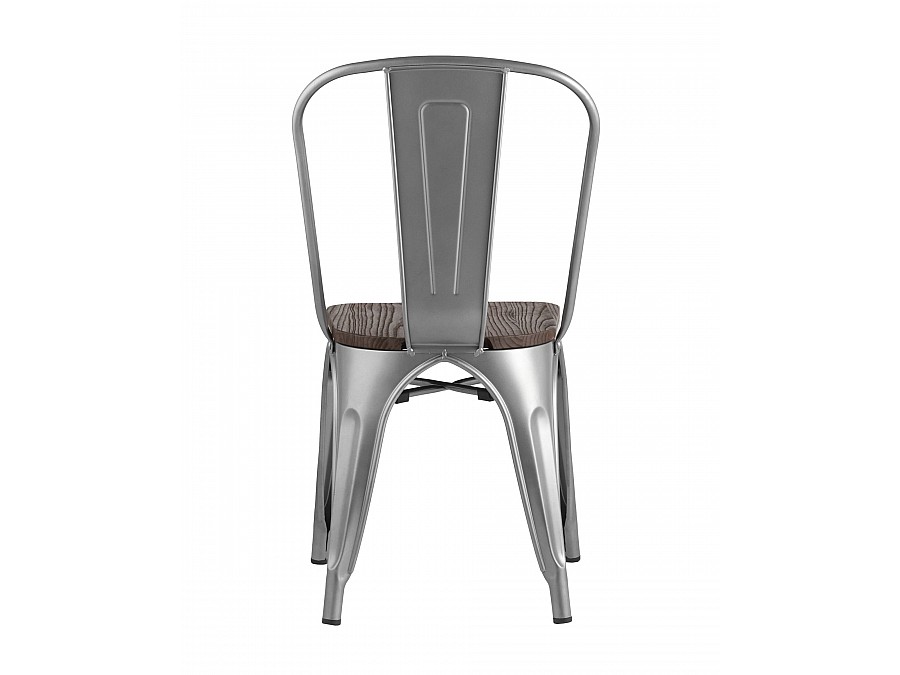 Стул TOLIX WOOD серебристый матовый