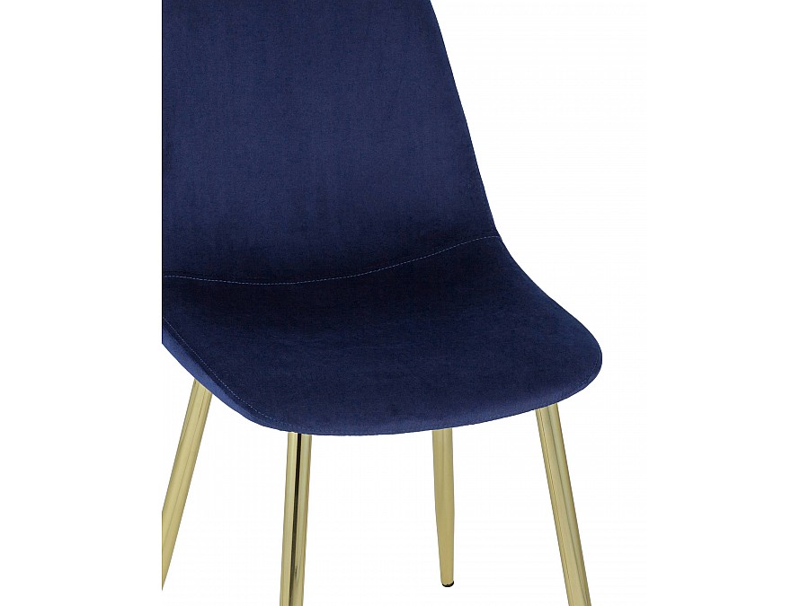 Стул Валенсия велюр синий золотые ножки