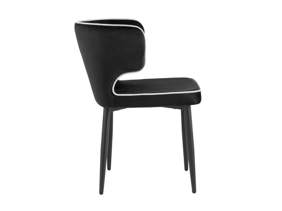 Стул Матео с кантом велюр черный