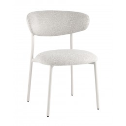 Стул обеденный Ayla серый белые ножки