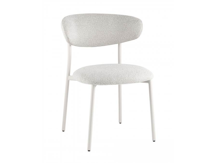 Стул обеденный Ayla серый белые ножки