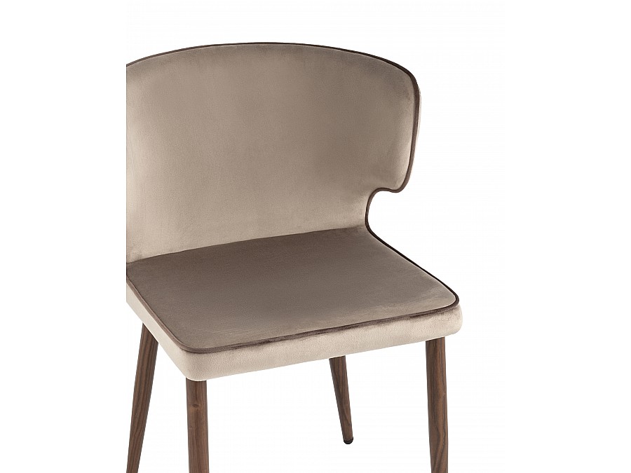 Стул Матео с кантом велюр шампань ножки дерево